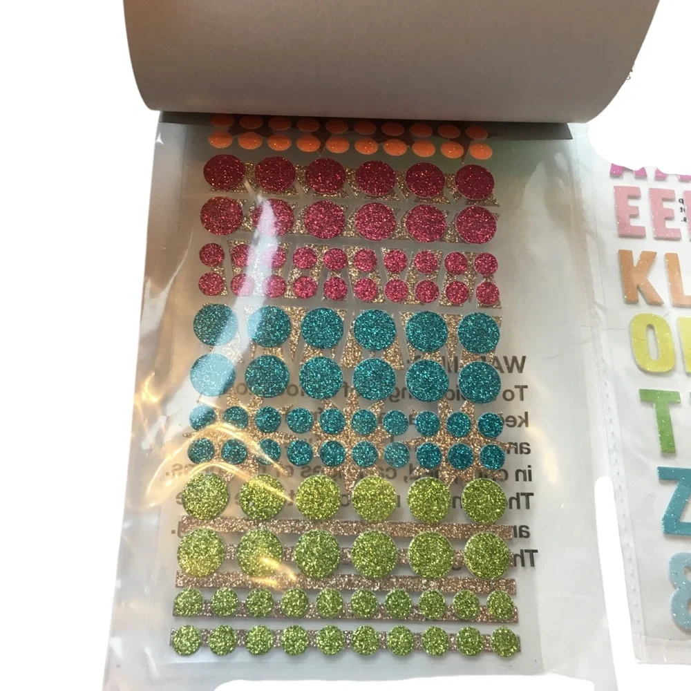 Glitter Stickers Foam Alphabet Letters Numbers 3 Sheets Homeschool Crafts NEW